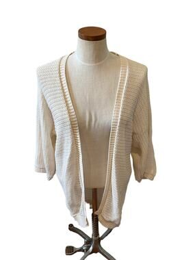 ModCloth Open Front Lightweight Cardigan Sweater Off White S M